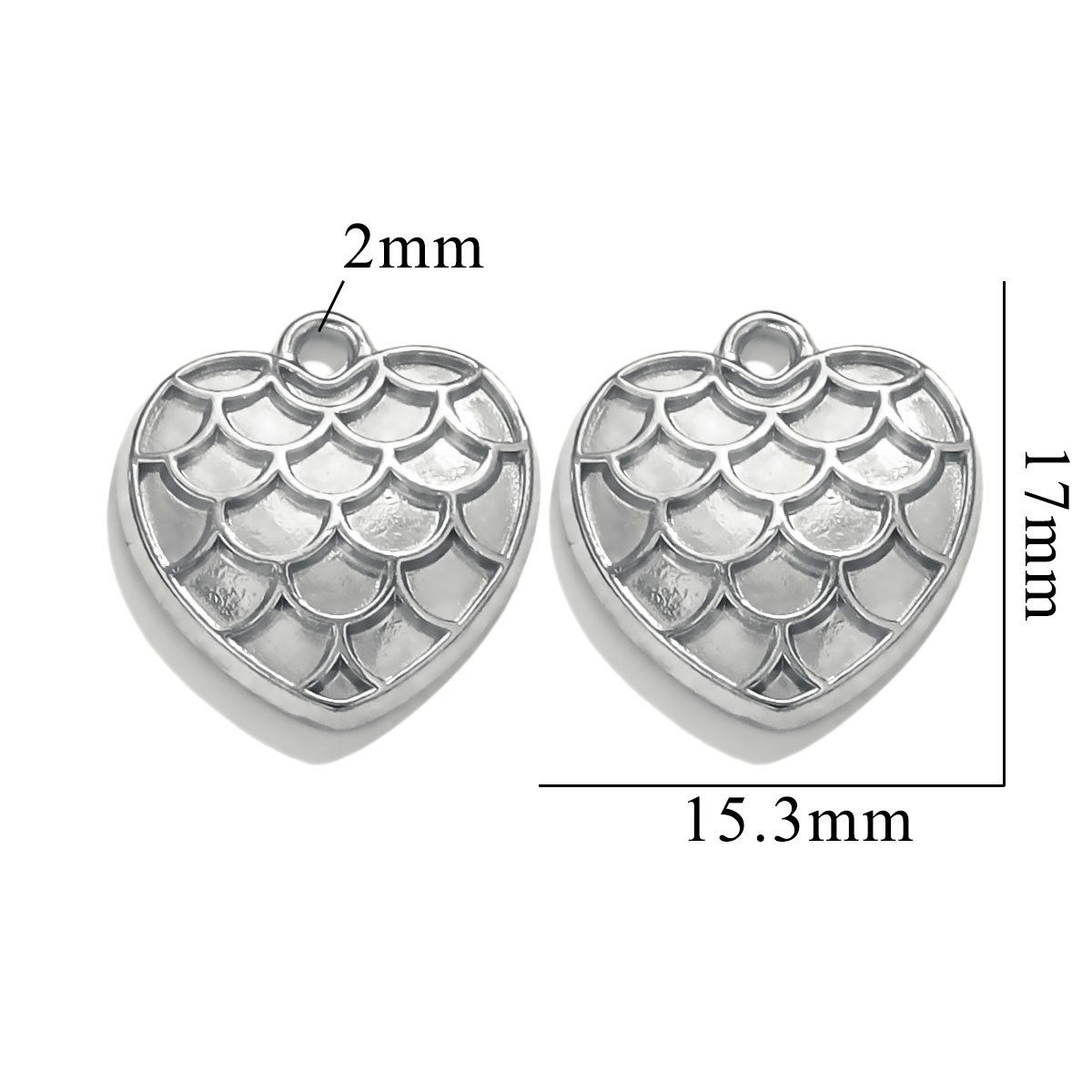 Silver color / 1 Piece Simple Cute Style Cartoon Heart Shape Stainless Steel  Gold Color Women's Pendant Picture9